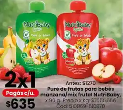 Coto Nutribaby puré de frutas para bebés manzana/mix frutal oferta