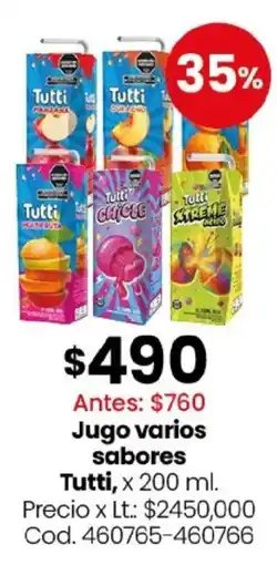 Coto Tutti jugo varios sabores oferta