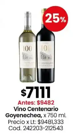 Coto Goyenechea vino centenario oferta