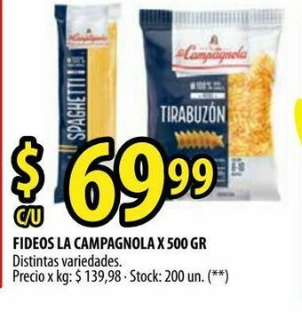 Punto Mayorista Fideos la campagnola 500g oferta