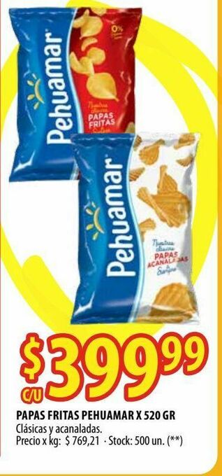 Punto Mayorista Papas fritas pehuamar 520g oferta