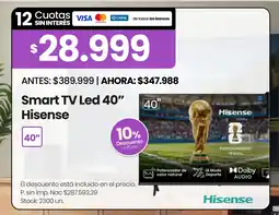 Changomas Smart TV Led 40" Hisense oferta