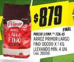 Supermercados Yaguar Primor arroz largo fino 00000 oferta