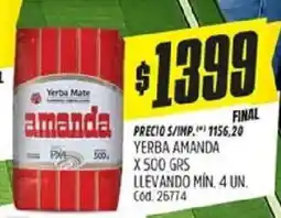 Supermercados Yaguar Amanda yerba mate oferta