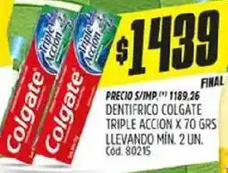 Supermercados Yaguar Colgate dentifrico triple accion oferta