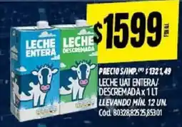 Supermercados Yaguar Leche uat entera/ descremada oferta