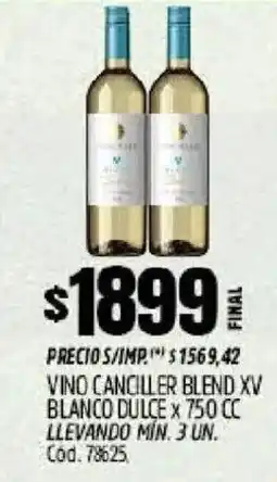 Supermercados Yaguar Canciller vino blend xv blanco dulce oferta