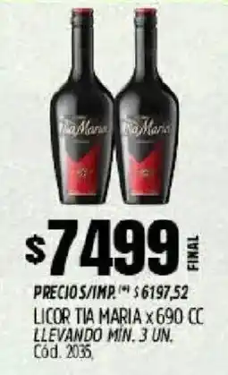 Supermercados Yaguar Tia maria licor oferta