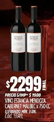 Supermercados Yaguar Estancia mendoza vino cabernet malbec oferta