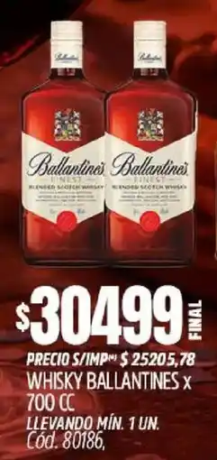 Supermercados Yaguar Ballantines whisky oferta