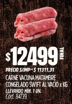 Supermercados Yaguar Swift vacuna carne matambre congelado al vacio oferta