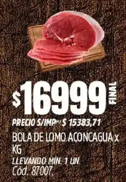 Supermercados Yaguar Bola de lomo aconcagua oferta