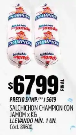 Supermercados Yaguar Champion salchichon con jamom oferta