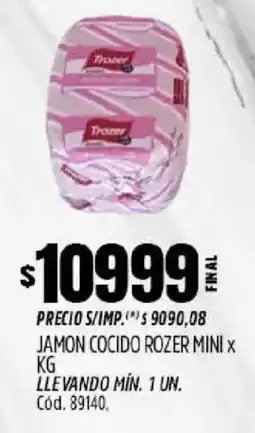 Supermercados Yaguar Trozer jamon cocido mini oferta