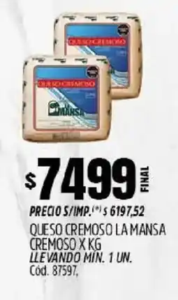 Supermercados Yaguar La mansa queso cremoso cremoso oferta
