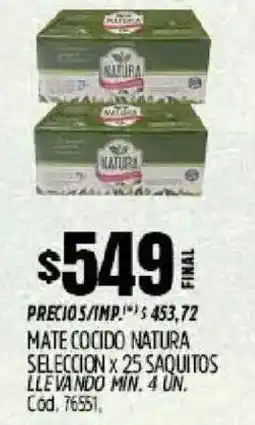 Supermercados Yaguar Natura mate cocido seleccion oferta