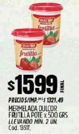 Supermercados Yaguar Dulcor mermelada frutilla pote oferta