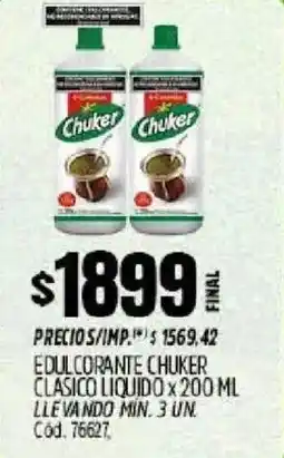 Supermercados Yaguar Chuker edulcorante clasico liquido oferta