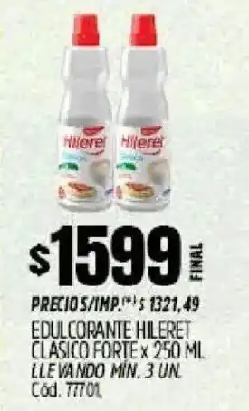 Supermercados Yaguar Hileret edulcorante clasico forte oferta