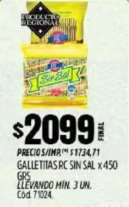 Supermercados Yaguar Rc sin sal galletitas oferta