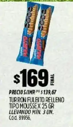 Supermercados Yaguar Tipo moussex turron fulbito relleno oferta