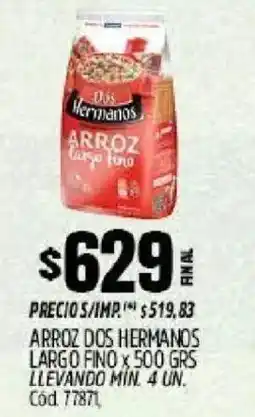 Supermercados Yaguar Dos hermanos arroz largo fino oferta