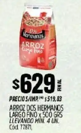 Supermercados Yaguar Dos hermanos arroz largo fino oferta