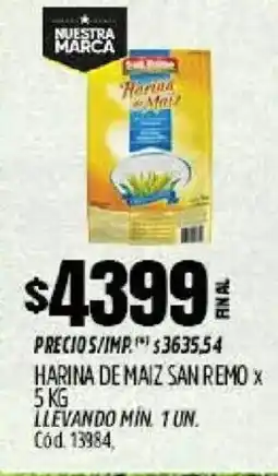 Supermercados Yaguar San remo harina de maiz oferta