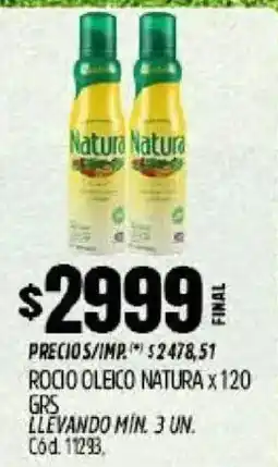Supermercados Yaguar Natura rocio oleico oferta