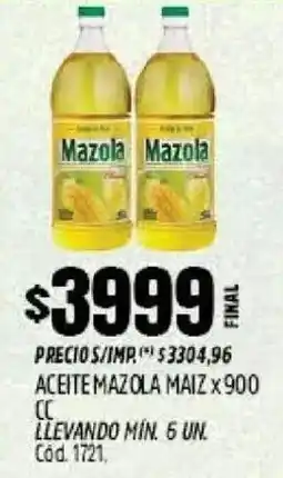 Supermercados Yaguar Mazola aceite maiz oferta
