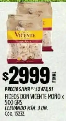Supermercados Yaguar Don vicente fideos mono oferta