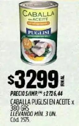Supermercados Yaguar Caballa puglisi en aceite oferta
