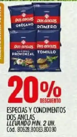 Supermercados Yaguar Especias y condimentos dos anclas oferta
