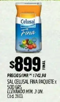 Supermercados Yaguar Celusal sal fina paquete oferta