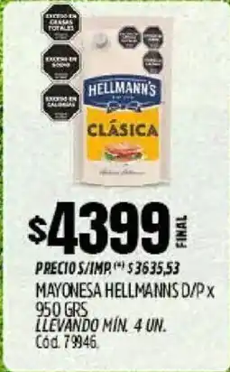 Supermercados Yaguar Hellmann's mayonesa d/px oferta