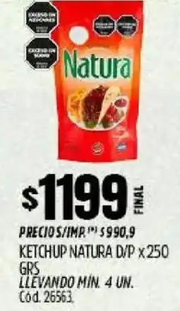 Supermercados Yaguar Natura ketchup d/p oferta