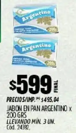 Supermercados Yaguar Argentino jabon en pan oferta