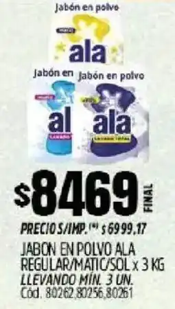 Supermercados Yaguar Ala jabon en polvo regular/matic/sol oferta