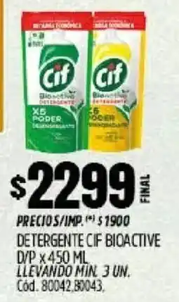 Supermercados Yaguar Cif detergente bioactive d/p oferta
