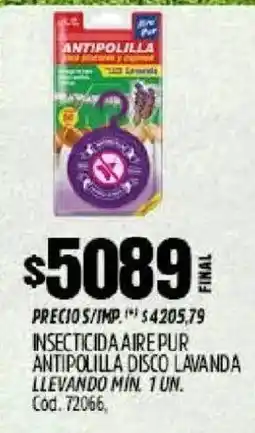 Supermercados Yaguar Antipolilla insecticida aire pur disco lavanda oferta