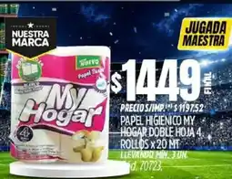 Supermercados Yaguar My hogar papel higienico doble hoja oferta