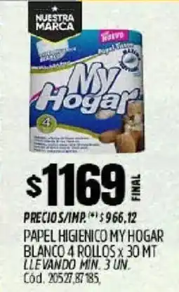 Supermercados Yaguar My hogar papel higienico blanco oferta