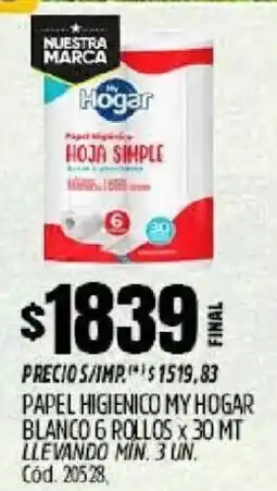 Supermercados Yaguar My hogar papel higienico blanco oferta