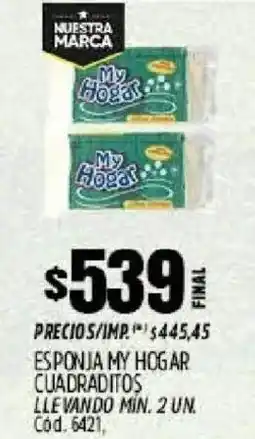 Supermercados Yaguar My hogar esponja cuadraditos oferta