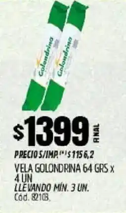 Supermercados Yaguar Vela golondrina oferta