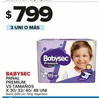 Carrefour Maxi Babysec Pañal Premium Vs Tamaños oferta
