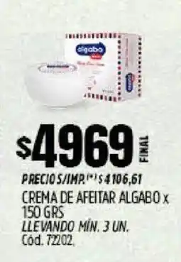 Supermercados Yaguar Algabo crema de afeitar oferta