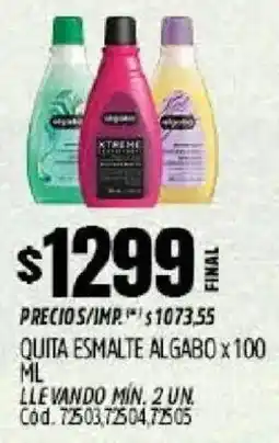 Supermercados Yaguar Algabo quita esmalte oferta