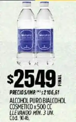Supermercados Yaguar Bialcohol alcohol puro cosmetico oferta