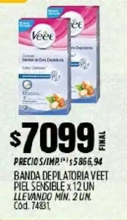 Supermercados Yaguar Veet banda depilatoria piel sensible oferta